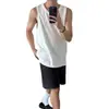 Camiseta sin mangas de canalé informal holgada de nuevo estilo para el verano de 2025, top tipo camiseta, chaleco de color liso para hombre, ropa interior