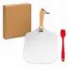 Pala Plegable de Aluminio para Pizza Transfronteriza de Amazon con Mango de Madera Set de Herramientas para Pizza de Horno de Cocina Venta al por Mayor con Impresión de Logo
