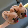 Pantuflas de algodón para invierno con temática de cachorros para niños, unisex, cálidas y forradas de felpa, con una sensación suave y afelpada, adecuadas para padres e hijos, y con un diseño de talón cerrado