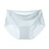 Ropa Interior de Seda de Hielo Sin Costuras Yoga Entrepierna Antibacteriana Entrepierna de Algodón Puro Longitud Extendida Cintura Media Verano Delgados Pantalones Cortos de Triángulo para Mujer