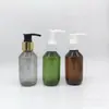100ml1520 Marrón Verde Transparente Negro Botella Boston Aluminio Anodizado Bomba de Aceite Desmaquillante Botella Dispensadora de Loción Cosméticos
