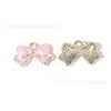 Laço Colorido Simples e Elegante Esmalte Joias Acessórios DIY Liga Pingente Chaveiro Corrente de Telefone Ornamento