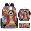 Fuente de Amazon Transfronteriza mochila de una pieza One Piece Mochila Escolar Estudiante Mochila de Luffy Bolso de Hombro Estuche para Lápices