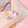 10 piezas/brillante plano amor crema acrílico agujero recto color simple DIY aretes aretes material accesorios
