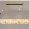 Lámpara de araña de mármol de cobre puro de lujo ligero, estilo chino nuevo, diseño post-moderno, para sala de estar, comedor, simple y elegante, luz para hogar de villa