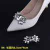 Zapatos de tacón alto para mujer con hebillas de strass metálico para zapatos, accesorios decorativos desmontables, flores para zapatos de clip, accesorios versátiles para zapatos