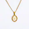 Collar de acero inoxidable para mujer con 26 letras inglesas, colgante de moda europea y americana, joyería al por mayor transfronteriza de Amazon