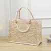 Bolsa de Lona Personalizada com Corrente de Pérola Estilo Pintura a Óleo Bolsa Tote de Alta Qualidade Bolsa de Lona para Lembrança Bolsa de Mão Espessada