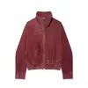 Comercio Electrónico Transfronterizo Estilo Europeo y Americano Ropa de Mujer ZA AliExpress Venta Caliente Chaqueta Bomber Abrigo de Cuero Genuino con Cuello Alto Retro