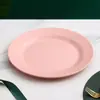 Prato de Massa Estilo Nórdico, Prato de Plástico de Palha de Trigo, Prato Redondo de 28cm para Comida Ocidental, Prato de Sobremesa, Prato de Bife, Prato Raso Plano