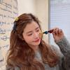 Nuevo clip de pico de pato con botón estilo Chanel, clip para flequillo de celebridad de Internet de Corea del Sur, tela vintage, cabello trenzado, pasador con textura, tocado