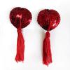 Accesorios íntimos sexys Parche de silicona para el pecho con forma de corazón Borla Parche de lentejuelas en forma de corazón Parche de pezón de encaje con gotero
