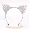Diadema de Encaje con Orejas de Gato Lindas para Mujer, Pinza para Lavado de Cara, Diadema con Orejas de Conejo, Accesorios para el Cabello Dulces Populares en Internet, Simples