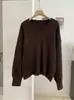 KEKEZOON Suéter de Punto Acanalado de Color Sólido con Cuello en V para Mujer Otoño Invierno Engrosado Manga Larga Holgado Tendencia 9292