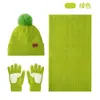 Conjunto de Tres Piezas de Gorro Bufanda Guantes Tejidos para Otoño Invierno Gorro de Lana Grueso Cálido Guantes con Pantalla Táctil para Mujer