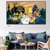 Animación de Dibujos Animados los Simpsons Impreso en las Pinturas, Decoración de Pared de Jardín de Niños Habitación en el Lienzo de Pintura