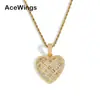 Hip Hop Europeo y Americano Estilo Cobre Forma de Corazón 3D Colgante Superpuesto Pareja Unisex Ins Cobre Incrustado Circonita Forma de Corazón Collar
