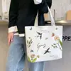 Bolsa de Lona para Mujer 2024 Nueva Estudiante Gran Capacidad Bolso de Mano Estilo Academia de Arte Bolso de Hombro Sencillo con Logotipo Impreso