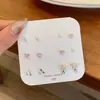 Pendientes Pequeños de Mariposa Rosados Dulces y Frescos para Mujer Otoño e Invierno con Agujas de Plata, Pendientes Brillantes de Circonita Delicados y Exquisitos para Estudiantes Venta al por Mayor