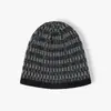 Gorro de Punto Grueso Unisex Jacquard Bloques de Color Forro Polar para Otoño e Invierno, Calidez para Exteriores