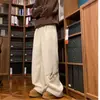Calça Jogger Casual de Lã de Cordeiro com Forro de Fleece Bordado para Homens, Inverno Espessada à Prova de Frio Quente Perna Reta Esportiva Versátil de Algodão