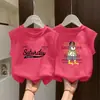Chaleco de Algodón Puro Estilo Americano para Niños Camiseta sin Mangas para Niños y Niñas Verano Nuevo Estilo Tallas Medianas y Grandes Moda Infantil Chaleco Casual