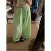 Pantalones de Pijama Casual Rayados Verde Fresco de Verano para Mujer, Nuevos de Talla Grande Sueltos Cómodos para Estar en Casa Pantalones Largos de Pierna Ancha