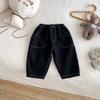 Jeans Engrosados para Niños, Bolsillos Pequeños Izquierdos y Derechos, Pantalones Casuales Engrosados de Moda de Invierno para Bebé, Pantalones Lisos Estilo Coreano para Niños