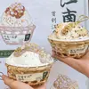 Tazón de Polvo de Hielo para Pudín de Tofu, Set de Vasos de Bambú para Té de Leche, Cesta Hecha a Mano de Bambú para Helado, Taza de Té, Pastel de Hielo Raspado, Tazón Cesta de Bambú
