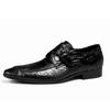 Sapatos Monge de Couro com Fivela Masculinos Couro Genuíno Sapatos Formais Masculinos Tendência Slip-On Masculino Sapatos Casuais de Negócios Sapatos de Couro de Tamanho Grande