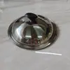 Tapa de vidrio a prueba de explosiones visible, tapa de acero inoxidable no magnético de grado alimenticio, tapa de sartén de fondo plano para olla grande 30CM-40CM