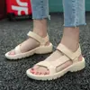 Sandalias calzado de mujer moda hebilla mágica talla 36-41 coreanas estudiantes casuales zapatos planos 8 colores