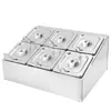 Caja de Condimentos, Caja Pequeña para Ingredientes, Caja de Acero Inoxidable para Salsas, Caja de Condimentos, Caja de Porciones, Juego de Frascos para Especias, Estante de Especias para Cocina
