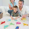 Juguete de rompecabezas de dinosaurio tridimensional con hebilla de madera para niños, rompecabezas creativo de dibujos animados para la educación temprana del bebé