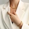 Chocker Encriptação Italiana Corrente de Malha Feita à Mão Estilo Hip Hop Colar de Personalidade Joias de Aço Titânio para Mulheres Pulseira conjunto