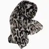 Lenço de Seda Animal Print Leopardo Marrom Retro Coreano para Mulheres Outono Inverno Decoração Combinando Lenço Longo Xale Gravata de Pescoço Senso de Alto Padrão Aquecedor de Pescoço