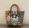 Bolsa Tecida à Mão Fofa Tailandesa Grande Capacidade Bolsa Feminina para o Dia a Dia Casual Bolsa Tote Bolsa de Ombro para Lembrança de Férias