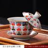 Tigela de tampa de flutuação de cerâmica Retro Guofeng Thousand Buddha Zen Orchid Pavilion Set Sequence Rotating Cover Bowl Kung Fu Tea Set Tea Bowl
