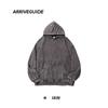 Sudadera con capucha de algodón lavado desgastado de 350g Copo de Nieve Frito Tendencia para Hombres y Mujeres Otoño e Invierno Holgada Batik de Algodón Top