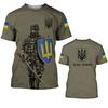 2024 novo comércio exterior para camiseta masculina verão manga curta emblema nacional da Ucrânia bandeira nacional impressão digital 3D moda