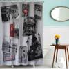 Cabina Telefónica Británica London Big Ben Poliéster Impermeable Engrosada Cortina de Baño Venta Directa de Fábrica Ojales Metálicos