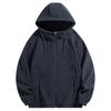 Outono e inverno 380g cor sólida marca de tendência moletom com zíper de fleece polar dupla face casaco casual solto coletes impressão personalizada