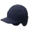 Gorro de Cachemira Engrosado para Otoño e Invierno con Protección para Orejas, Gorra de Punto Cálida con Pico de Pato para Hombre, Cortavientos, Antiestático, Sombrero de Lana para Anciano/Papá