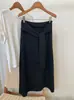 Saia de Renda com Cadarço Verão para Mulheres, Falsa Peça Dupla de Verão Estilo Coreano Reta de Cintura Alta Slim Fit Justa ao Corpo de Comprimento Médio