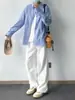 Nova Camisa Masculina de Manga Longa Jovem Casual de Negócios Versátil Listrada Peça de Roupa para Todas as Estações