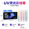 Pluma Pincel para Pintar la Piel Resaltadora, Pluma de Doble Punta Dual-Color UV para Brillo Facial, Pluma Lavable para Pintar el Cuerpo para Eventos de Fiesta