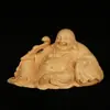 Venta al por mayor del fabricante Tallas de boj Colección Ruyi Maitreya Adornos para Coche Estatuas de Buda Adornos para Templos Madera Maciza Madera