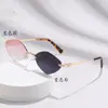 Gafas de sol que cambian de color, sin montura, unisex, moda transfronteriza, gafas de sol con forma de diamante, gafas de alta gama, gafas poligonales retro