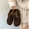 Zapatos mocasín de moda con aumento interno de altura, suela suave, cobertura total, mules de suela gruesa para mujer, con hebilla de cinturón, nuevos zapatos individuales versátiles 2026