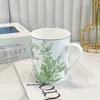 Vendas Diretas Transfronteiriças Série Lírio-do-Vale Dijia Caneca de Porcelana Caneca de Leite Doméstica Xícara de Café Caneca de Grande Capacidade Atacado